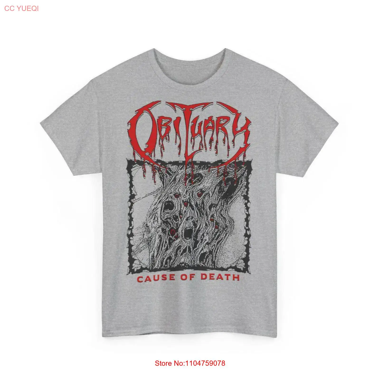 Vintage Fashion Obituaries - OBITUARY 死因を表記したヴィンテージデザイン T シャツ ヴィンテージ ウォッシュド