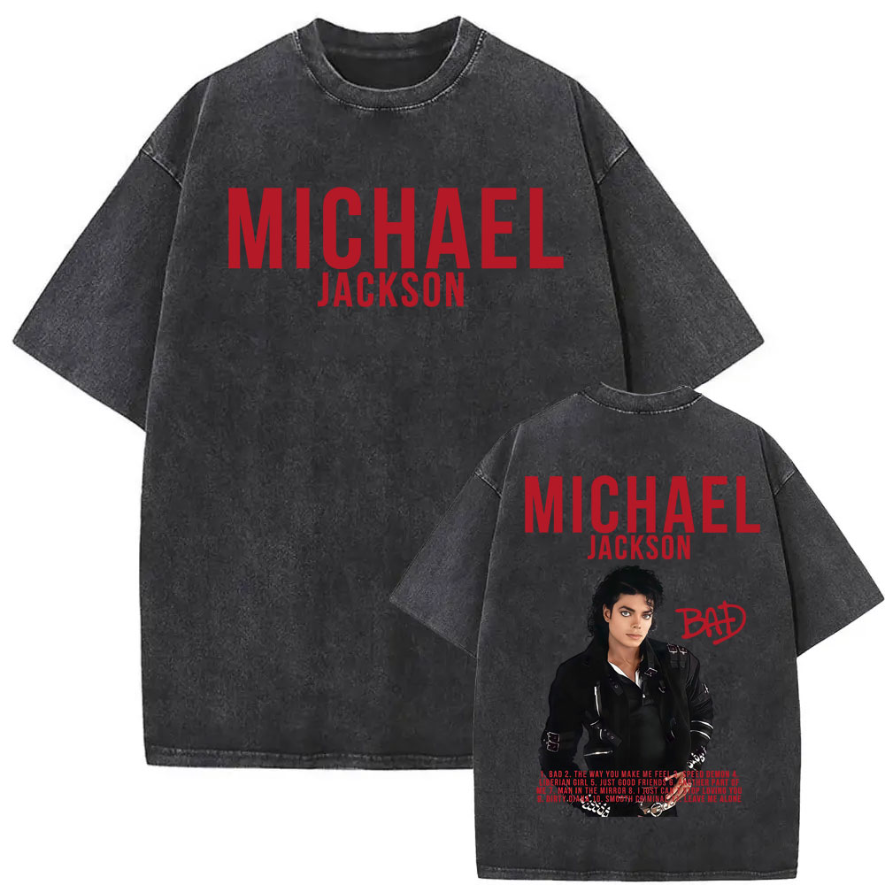 Vintage Fashion Eras - キング・オブ・ポップ マイケル・ジャクソン バッド・エラ ヴィンテージ ウォッシュド Tシャツ