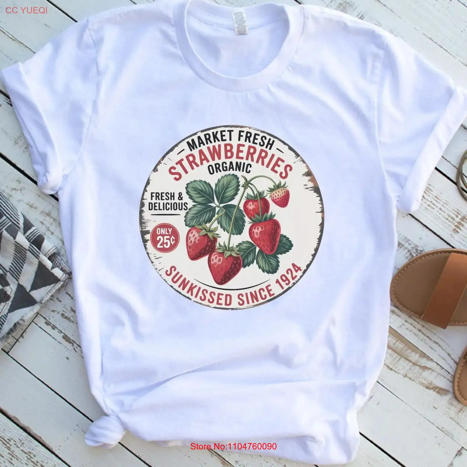 Vintage Fashion Market - 新鮮なイチゴ ヴィンテージ T シャツ オーガニック ストロベリー