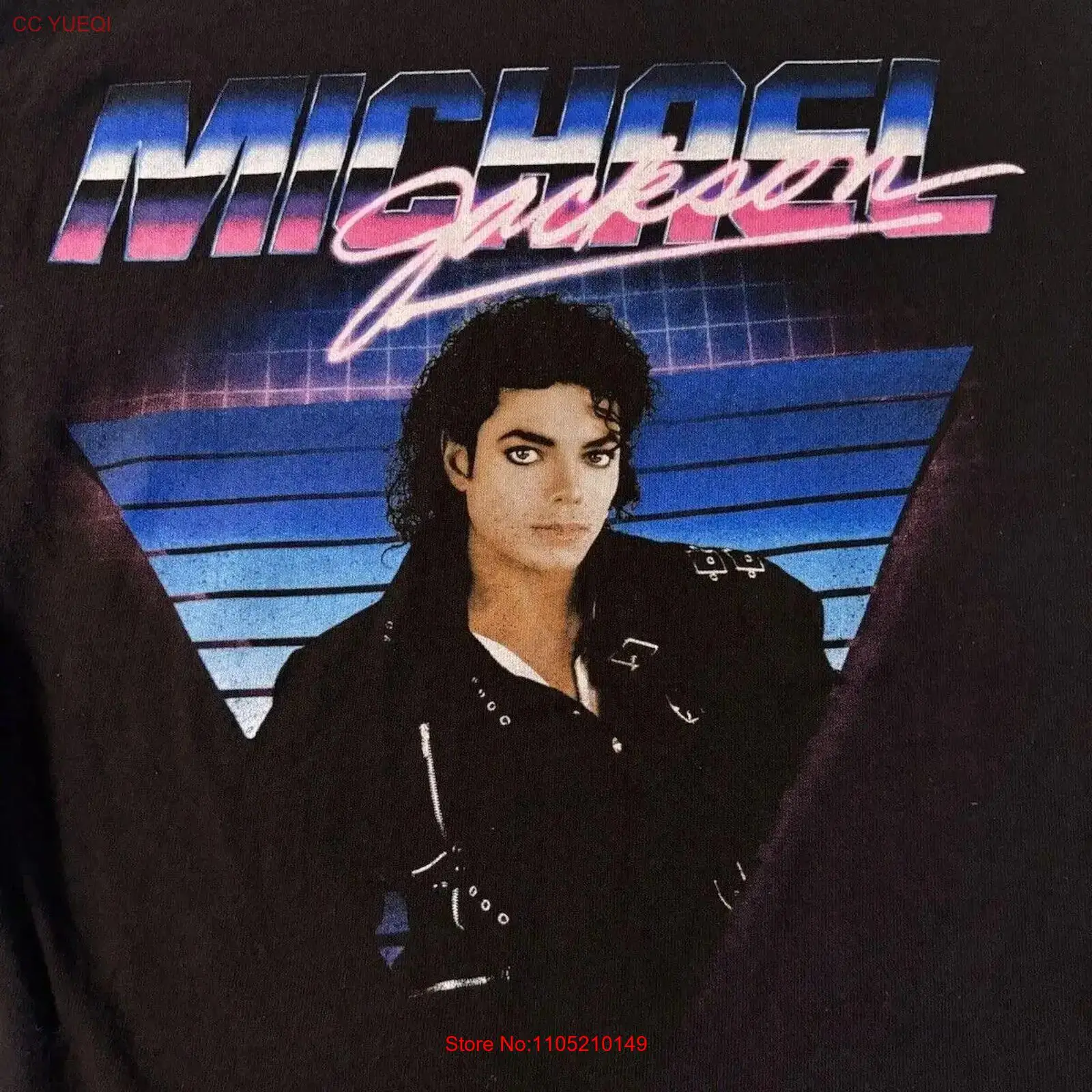 Vintage Fashion Eras - 女性用マイケル・ジャクソン「バッド・エラ」Tシャツ 2021年プリント サイズS ブラック ヴィンテージ風 ウォッシュ加工