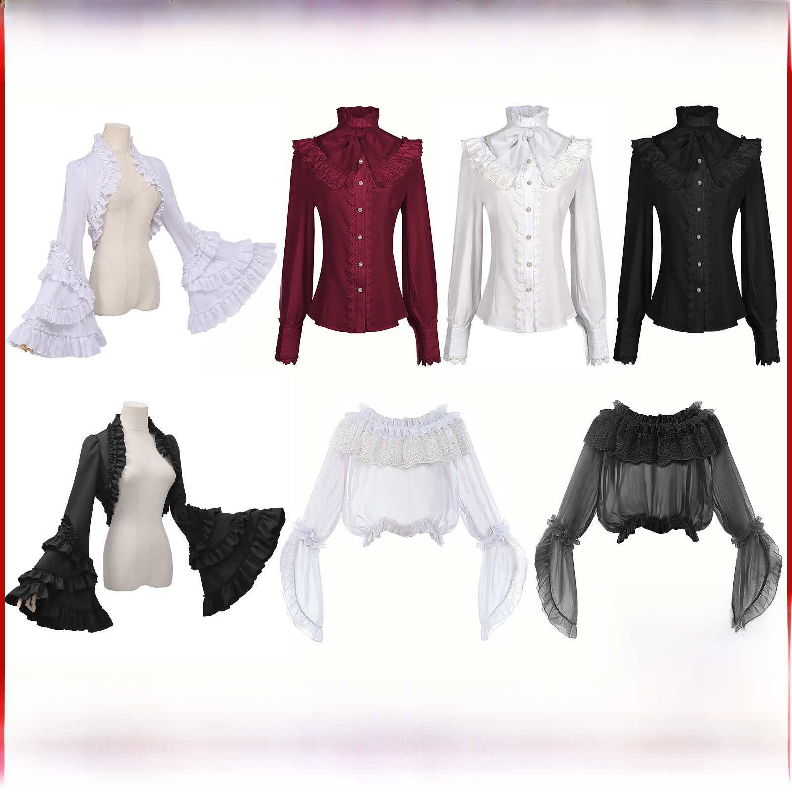 ビクトリア朝時代の女性のゴシックスタイル長袖ロータスプリーツ - Vintage Fashion Eras のレビューと価格