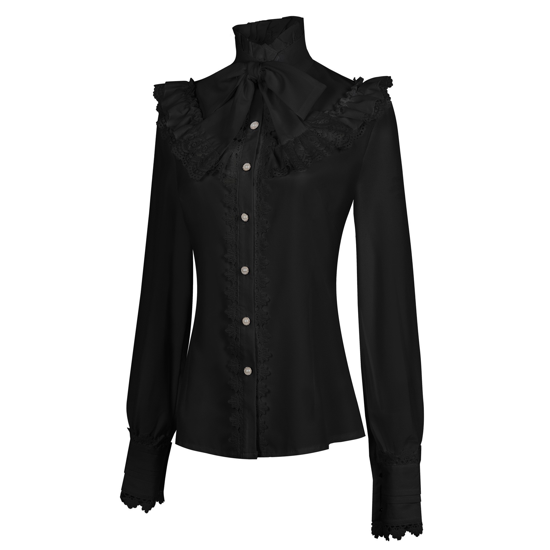 ビクトリア朝時代の女性のゴシックスタイル長袖ロータスプリーツ - Vintage Fashion Eras のレビューと価格