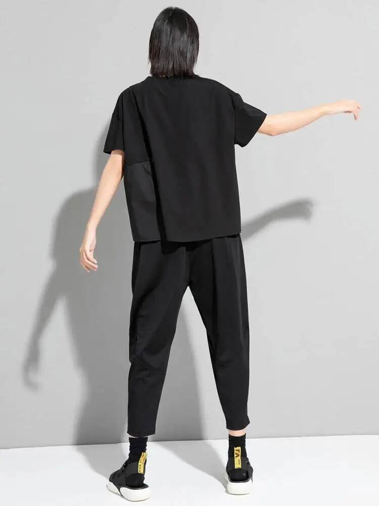 ウエスト女性黒巾着ビッグサイズカジュアル Tシャツ新しいラウ - Vintage Fashion Build のレビューと価格