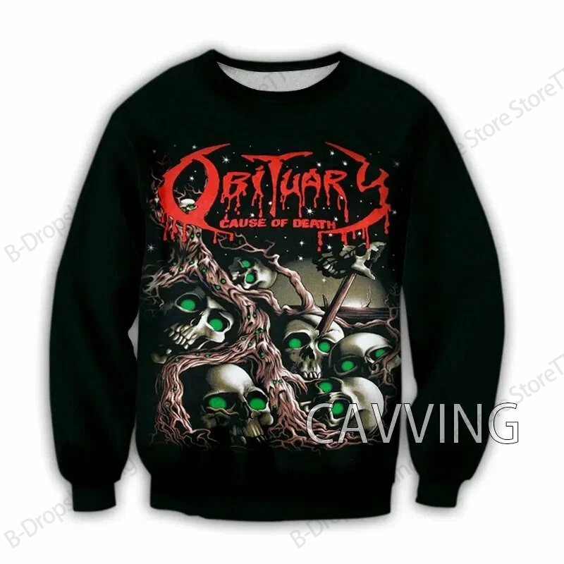 メンズ長袖Tシャツ ニューロックバンド オビチュアリー 3D - Vintage Fashion Obituaries のレビューと価格