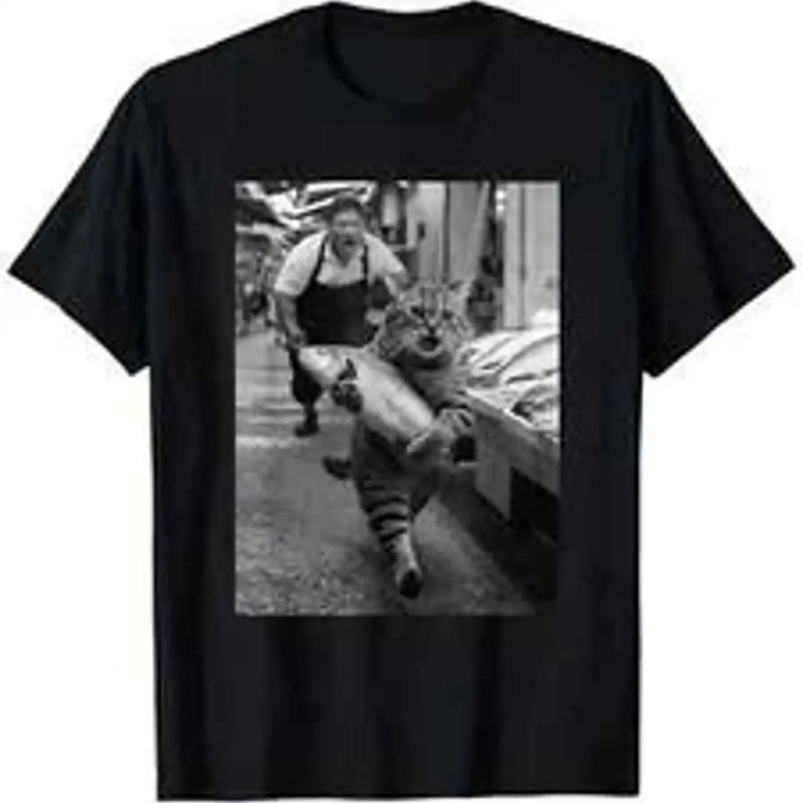 面白い猫が魚市場を盗む黒白ミームTシャツ綿100%ヴィンテー - Vintage Fashion Market のレビューと価格