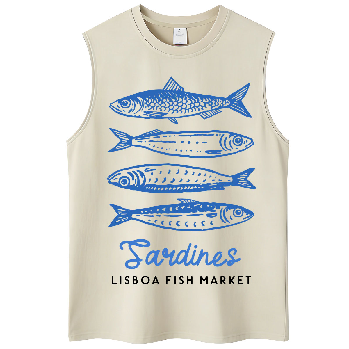 洗浄済み日本スタイル大阪魚市場タンクトップ男性女性ファッショ - Vintage Fashion Market のレビューと価格
